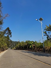 偏僻乡村装上太阳能路灯 盏盏路灯照亮村民回家路